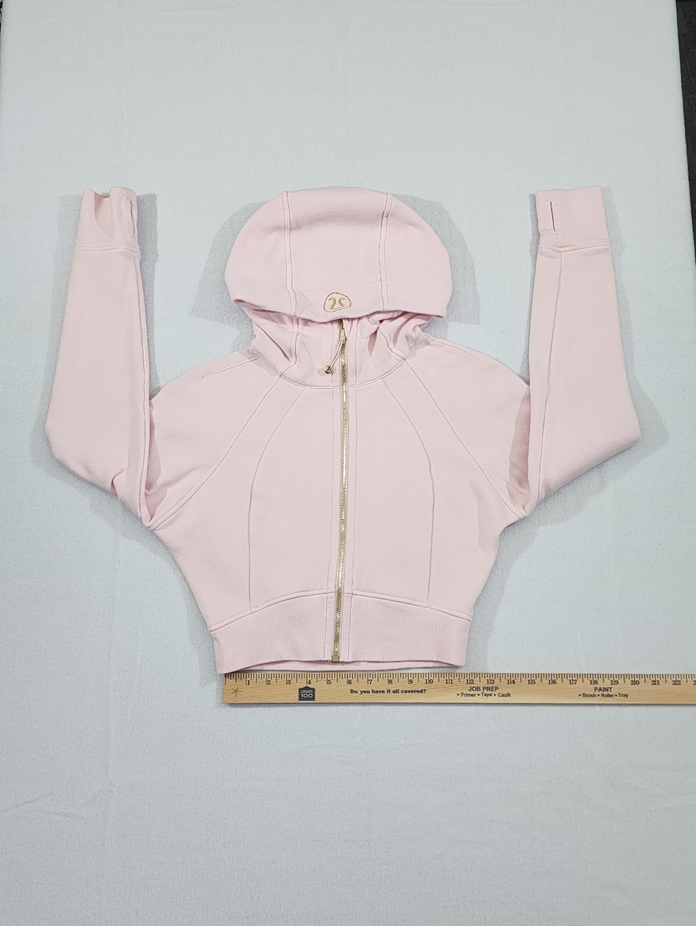 Lululemon Scuba Cropped Full Zip Hoodie Pink Gold Size 6 EUC. Worn Twice! - Picture 5 of 12